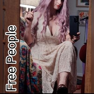 Free People Cream Lace Dress